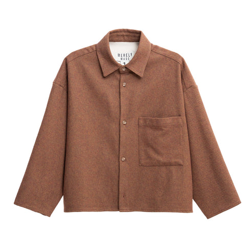 Merely Made Merely Premium Cropped Shirt Melange Brown 23FMLPR208SH Degli Uberti